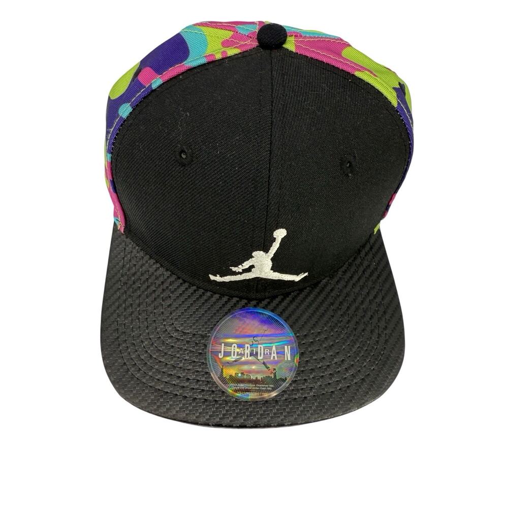Air Jordan True Hat Men Black Camo Embroidered Logo Jumpman Snap Back Cap NEW - Picture 1 of 11